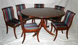 Lot #1111, BAKER FURNITURE CO. 'HISTORIC CHARLESTON' MAHOGANY TABLE, L 54", WITH CHAIRS (6)