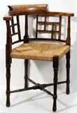 Lot #1116, ENGLISH 19TH C. WALNUT CORNER CHAIR