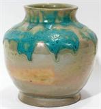 Lot #1242, PEWABIC POTTERY VASE, SIGNED WJ SMALE, H 4 3/4", DIA 4 1/2"