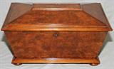 Lot #1247, REGENCY STYLE WALNUT CIGAR HUMIDOR, H 10", W 16", D 10"