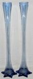 Lot #1329, MONUMENTAL BLUE CRYSTAL VASES, PAIR, H 39 1/2"