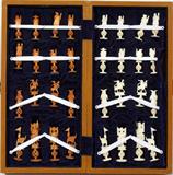 Lot #1271, CHINESE IVORY CHESS SET, 32 PIECES, H 4", HINGED CASE/BOARD