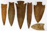 Lot #1392, NATIVE AMERICAN INDIAN STONE ARROWHEADS, SIX