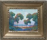 Lot #2014, WILLIAM DORSEY (AMERICAN, B. 1942), OIL ON CANVAS, 11" X 14", LANDSCAPE WITH GROVE OF TREES