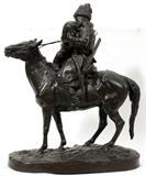 Lot#2025, IEVGUENI-ALEXANDRO LANCERAY (RUSSIAN, 1848-86), BRONZE SCULPTURE, H 15 1/2", L 13", 'FARWELL KISS I'