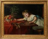 Lot#2044, JOHN THOMAS PEELE (BRITISH 1822-1897), OIL ON CANVAS, 27" X 35", 'FORBIDDEN FRUIT'