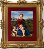 Lot#2046, HAND PAINTED KPM PORCELAIN PLAQUE, 13" X 11", AFTER RAPHAEL'S 'MADONNA OF BELVEDERE'