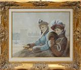 Lot# 2040, JEAN BERAUD (FRENCH, 1849-1936), WATERCOLOR & GOUACHE, 15" X 19" SIGHT, 'RIDING IN A SLEIGH'