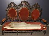 Lot#2102, CHARLES II REVIVAL CARVED OAK SETTEE, H 48", L 75", D 30"