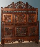 Lot#2104, FRENCH PROVINCIAL CARVED OAK BED, 19TH CENTURY, H 72", W 59"