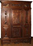 Lot#2105, FRENCH PROVINCIAL CARVED OAK ARMOIRE, 19TH CENTURY, H 93", W 67", D 21"