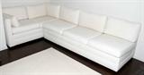 Lot#2303, MODERN WHITE UPHOLSTERED SECTIONAL SOFA, IN TWO PIECES, L 152" TOTAL