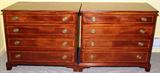 Lot#2312, WILLIAMS-KIMP FURNITURE CO., GRAND RAPIDS HEPPLEWHITE STYLE 4 DRAWER DRESSERS, PAIR, H 32", W 36"