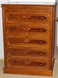 Lot#2314, VICTORIAN WALNUT TALL CHEST OF DRAWERS, LATE 19TH CENTURY, H 51", W 36", D 20"