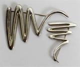 Lot#2385, PALOMA PICASSO 'SCRIBBLE' STERLING SILVER PENDANTS, TWO, L 1 3/4" & 2 3/4"