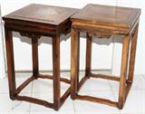 Lot#2326, CHINESE TEAK WOOD STANDS, PAIR, H 24", W 15", L 15"