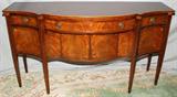 lot #4 CHARAK FURNITURE COMPANY, CHERRY & FRUITWOOD INLAY SIDEBOARD, C1938, H 39", L 72", D 26"