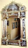 lot #3 VENETIAN GLASS MIRROR, LATE 20TH C, H 48", W 33"