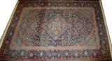 lot #15 ANTIQUE KASHAN, SILK ORIENTAL RUG, C1900, 4' 6" X 6' 8"