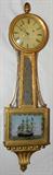lot #33 J.L. DUNNING FEDERAL GILT WOOD & EGLOMISE BANJO CLOCK, C. 1820, H 39", W 10"