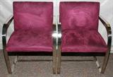 lot #31 BRUNO STEEL OPEN ARM CHAIRS, PAIR, H 32", W 32"