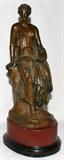 lot #65 NEOCLASSICAL BRONZE SCULPTURE OF SEATED WOMAN, C. 1890, H 11", 13 1/2" OVERALL