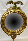 lot #107 FEDERAL STYLE GILT WOOD & GESSO BULL'S EYE MIRROR, H 39", DIA 25"