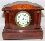 lot #144 SETH THOMAS ROSEWOOD MANTLE CLOCK, WITH SONORA CHIMES, C. 1900, H 14", L 15"
