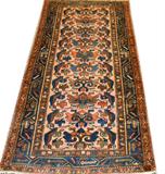 lot #214 HAMADAN HAND WOVEN WOOL RUG, 6' X 3' 6"