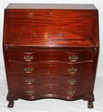 lot #259 PLAUT & CADDEN CO., CHIPPENDALE STYLE, MAHOGANY DROP FRONT DESK, C. 1920'S, H 41", L 36", D 18"