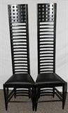 lot #285 MACINTOSH STYLE SIDE CHAIRS, PAIR, H 55", W 16"