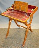 lot #299 FOLDING, ENGLISH OAK WRITING DESK, 19 TH C., H 31", L 25", D 24"