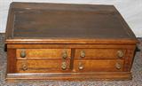 lot # CLARK'S OAK SPOOL CHEST, H 12", L 30", D 21"