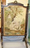 lot #354 VICTORIAN MAHOGANY & NEEDLEPOINT FIREPLACE SCREEN, H 42", W 24"