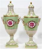 lot #1011 DRESDEN PORCELAIN VASES, C. 1872-1883, PAIR, H 15 1/4", W 4" BASE