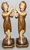 lot #1021 ITALIAN CARVED WOOD FIGURAL CURTAIN SUPPORTS, SET OF TWO, H 50"