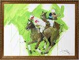 lot #1039 COBY WHITMORE (1913-88), OIL ON CANVAS, 1973, 30" X 40", POLO PLAYERS