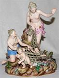 lot #1057 MEISSEN PORCELAIN FIGURE GROUP, LATE 19TH C., H 11", W 10", 'CAPTURE OF THE TRITON'