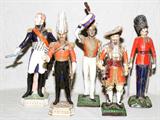 lot #1058 CAPO DI MONTE PORCELAIN MILITARY FIGURES, FIVE, H 11"