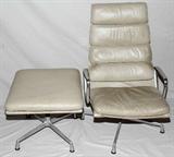 lot #1167 CHARLES & RAY EAMES FOR HERMAN MILLER 'SOFT PAD' CHAIR & OTTOMAN, C. 1970