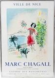 lot #1241 MARC CHAGALL POSTER, 1970, 30" X 20", 'VILLE DE NICE - GALERIE DES PONCHETTES'