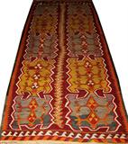 lot #1186 KILIM HAND-WOVEN ANTIQUE RUG, 11' 2" X 4' 9"