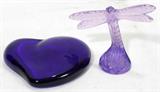 lot #1294 ELSA PERETTI FOR TIFFANY & CO. PAPERWEIGHT & LALIQUE PURPLE DRAGONFLY