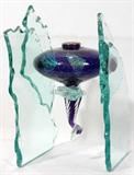 lot #1297 STAN MEGDALL (20TH C.) STUDIO GLASS SCULPTURE, 1996, H 17", W 9"