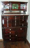 lot #1301 MAHOGANY DENTAL CABINET, C. 1900, H 63", W 35"