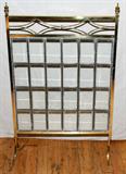 Lot #1426, ENGLISH BRASS & BEVELED GLASS FIRE SCREEN, C. 1860, H 20", W 33"