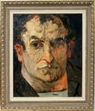 Lot #2006, SARKIS SARKISIAN, OIL ON MASONITE, 25" X 21", FACE OF A MAN