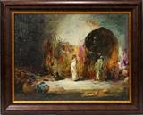 Lot #2009, DOUGLAS ARTHUR TEED (AMERICAN 1863-1929), OIL ON CANVAS, 1923, 17" X 22", INTERIOR WITH ARAB FIGURES