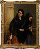 Lot #2015, JOHN BAGNOLD BURGESS (BRITISH 1830-1897), OIL ON CANVAS, 36" X 28", "YOUTH AND AGE"