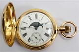 Lot #2025, MOONFACED TRIPLE CALENDAR 18KT GOLD SWISS WATCH, 19TH CENTURY